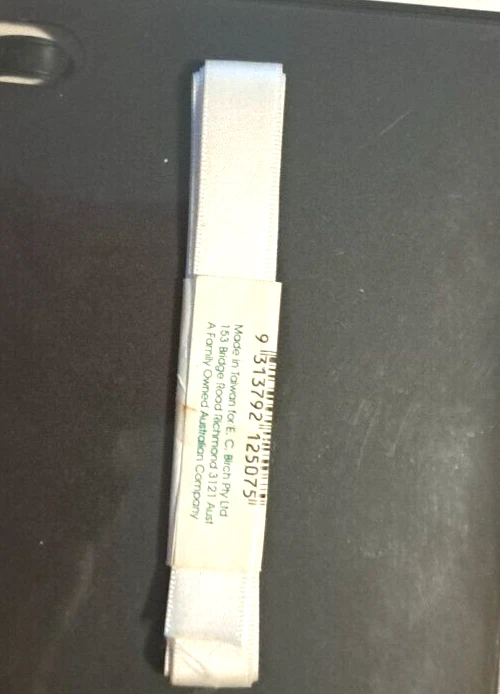 white 15mm {5/8"} x 2m {2.2yds} washable  100% polyester    ribbon by  E.C.Birch - Image 1 of 1