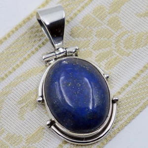 Lapislazuli Anhänger Echt silber 925 Großer Anhänger Blau Oval Modern indra ts - Bild 1 von 5