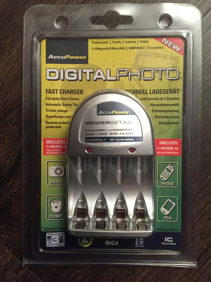 AccuPower Fast Battery Charger AA or AAA DigitalPhoto AP 2004-1 ~ NIB - Image 1 of 2