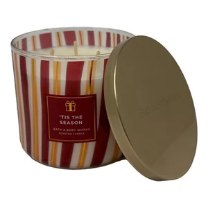 Bath Body Works 'Tis The Season  14.5 oz Candle 3 Wick Apple Cinn & Cedarwood - Picture 1 of 7