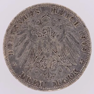 Germany - 3 Mark (August) - 1909 -  Silver . 900 - Picture 1 of 2