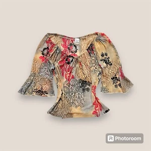 🥀👡 Top manga belle floral malla lechera vintage y2k grande - Imagen 1 de 7