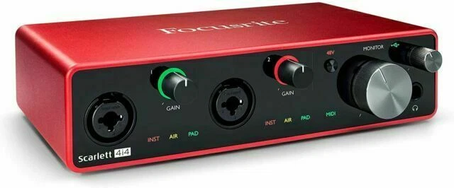 Focusrite Scarlett 4i4 3rd Gen Mikrofon-Vorverstärker - Rot