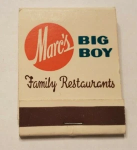 De colección Marc's Big Boy Family Restaurants Hamburguesas Matchbook Coincidencias Sin imprimir - Imagen 1 de 3