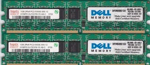 2GB 2x1GB PC2-5300E HYNIX DDR2 HYMP512U72CP8-Y5 AB-C ECC Dell SNPDM8400BE/1GX4 - Picture 1 of 3