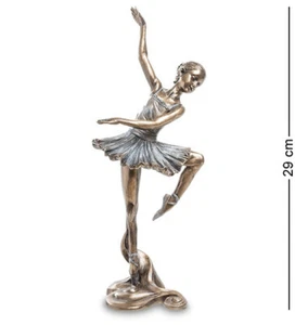 Figurine Veronese Ballerina Girl Resin Bronze Statue Sculpture 11" MADE IN ITALY - Picture 1 of 4