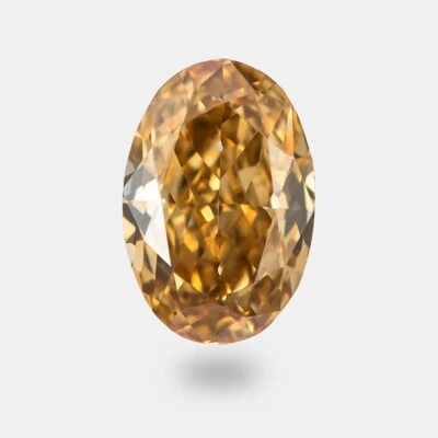 Natural Untreated Diamond - 0.27 Carat - Fancy Vivid Brown Orangy Yellow - VS1 - Image 1 of 4