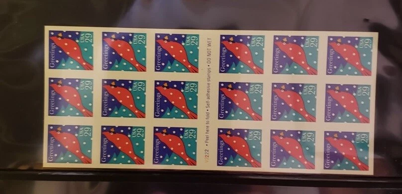 United States #2874A - Cardinal in Snow - Self Adhesive - Booklet - MNH XF -1994 - Image 1 of 1