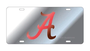 UNIVERSITY OF ALABAMA CRIMSON TIDE Mirrored Silver-Red License Plate / Car Tag - Picture 1 of 1