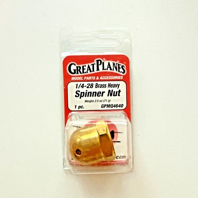 GREAT PLANES 1/4 - 28 BRASS HEAVY SPINNER NUT GPMQ4640 NEW OLD INVENTORY - Image 1 of 2