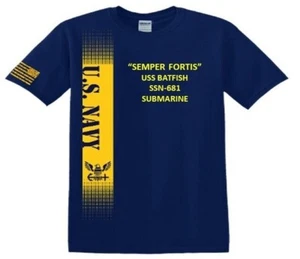 USS BATFISH *SSN-681*SUBMARINE *VINYL&SILK SCREEN*NAVY LICENSED SHIRT - Picture 1 of 7