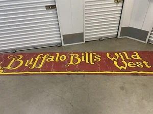 🔥 Historic Antique Cowboy BUFFALO BILL Wild West Painted Sideshow Banner, 1930s - Picture 1 of 24