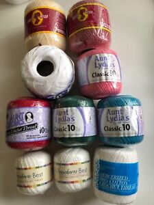 Cotton Crochet Thread Size 10-Aunt Lydia's, Herrschners, South Maid or Grandma's