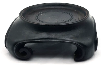 Jarrón de madera tallada china vintage tazón soporte de exhibición pies curvos Foto 1 de 4