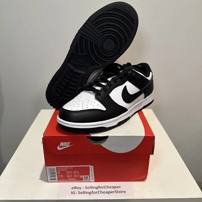 NUEVO Nike Dunk Low Negro Blanco W Panda DD1503-101 Talla 9/10 Mujer Foto 1 de 4