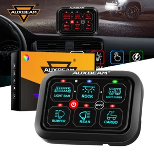 AUXBEAM RA60 RGB 6 Gang Switch Panel Dimmable For Jeep Wrangler JL JT 2018-2024 - Picture 1 of 12
