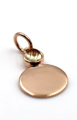 Colgante redondo disco filigrana citrino amarillo cabujón oro amarillo genuino de 9 quilates Foto 1 de 4