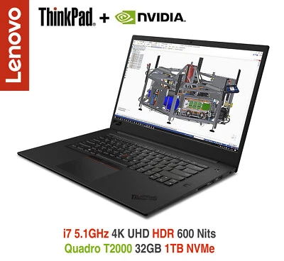 ThinkPad P1 i7 5.1GHz Quadro T2000 UHD 4K HDR 32GB 1T IR 2Y Premier+ADP Warranty - Image 1 of 4