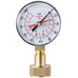 Water Pressure Test Gauge 2.5" Dial Size Pressure Meter 3/4" Female Thread Di... - Picture 1 of 5