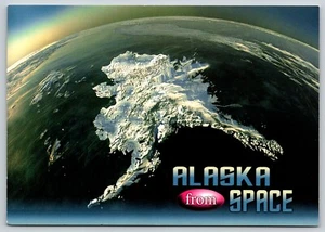 Cartolina vista satellitare dell'Alaska dalla curvatura terrestre spaziale - Foto 1 di 2