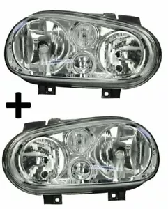 VW GOLF IV (1997-2006) 2x FARO DELANTERO IZQUIERDA+DERECHA ELÉCTRICO CROMO - Imagen 1 de 6