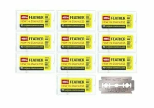  100 Feather Double Edge Safety Razor Blades Made in Japan  - Picture 1 of 7