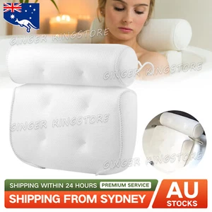 3d Mesh Bath Pillow Breathable Bathtub Cushion Neck Back Support Suction Cup Spa - Picture 1 of 12