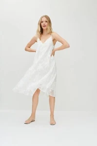 Milly Becca Devore georgette dress in floral White Size Large Pre-owned - Picture 1 of 11
