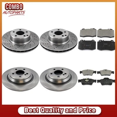 Комплект передних задних дисковых тормозных колодок дисковый тормоз ротор подходит для Mercedes-Benz S350 2006-2006 годов выпуска - Изображение 1 из 4