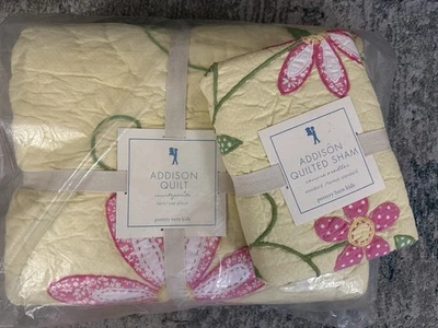 ¡Nuevo! Edredón, farsa y funda de almohada Pottery Barn Addison amarillo doble niñas Foto 1 de 4