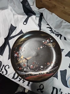 Plato de porcelana japonés patrón raro vintage 11"X1,5" - Imagen 1 de 1