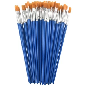 1X(100 Pcs Flat Paint Brushes,Small Brush Bulk for Detail Painting,Nylon9758 - Picture 1 of 9