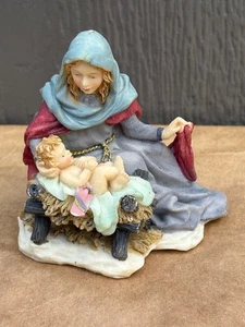 1996 Holiday Workshop handbemalte Harzkrippe Maria & Jesuskind Ersatz - Bild 1 von 5