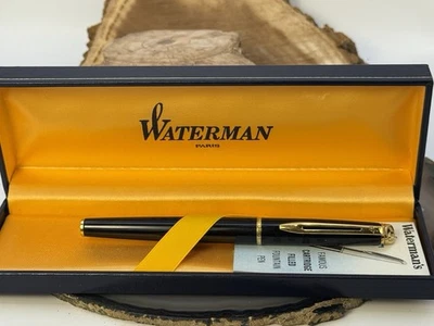 Waterman Hemisphere Negro con Pluma Dorada Med Pt En Caja--2724.25 Foto 1 de 4