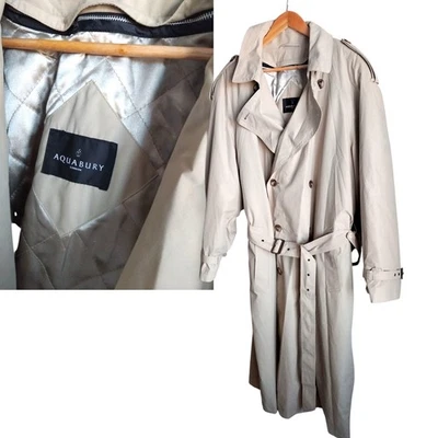 Aquabury Mac Trench Coat UK 42R Long ,with an inner zipped lining half fleeced - Image 1 of 4