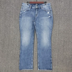 Silver Jeans Co Jeans Womens 16/31 Blue Avery Slim Boot Distressed Stretch Denim - Picture 1 of 13