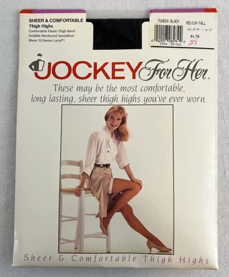 Esmoquin Jockey for Her 1994 transparente y cómodo hasta los muslos medio alto negro Foto 1 de 4