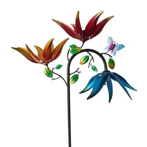Mehrfarbige Blume Wind Spinner für fesselnde Garten Skulptur Dekor - Bild 1 von 16