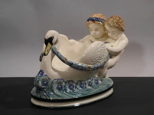 bm1/2  Max Heinze  Karlsruher Majolika 1911/30  Schwanenschale  Nr. 1231 - Bild 1 von 11