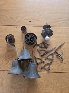 Victorian Bell Pull. 3 Bells And Levers For Wire. - Picture 1 of 6