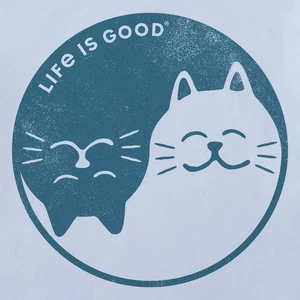 XL o 2XL NUEVO CON ETIQUETAS Para mujeres Life is Good Cat Yin Yang Azul SS Trituradora Vee - Imagen 1 de 3