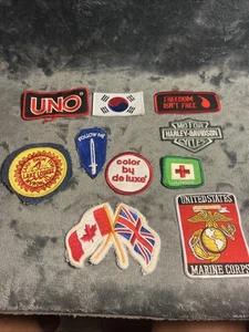 VTG Lot Of 10 Embroidered Mixed Patches Harley Davidson Marine  Lot 3 - Picture 1 of 4
