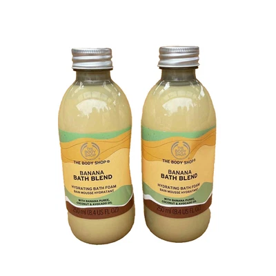 The Body Shop Banana Bath Blend Hydrating Bath Foam 250ml x 2 Discontinued Rare - image 1 of 2