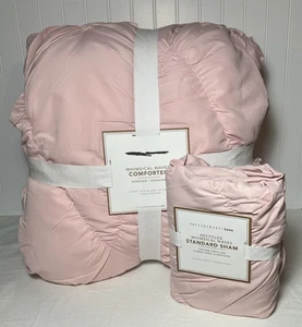 NEW Pottery Barn Teen Whimsical Waves TWIN Comforter & Sham PINK QUARTZ BLUSH - Picture 1 of 3