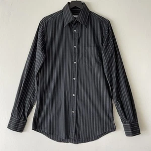 Dolce&Gabbana Men's Black Button Up Dress Shirt Stripes 16.5/42 Pocket - Picture 1 of 14