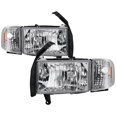 For Dodge Ram 2500 94-02 Headlights Driver & Passenger Side Chrome Euro Foto 1 de 4