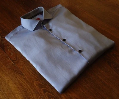 HUGO BOSS talla M/39/15 1/2 Slim Knit camisas informales para hombre azul - Imagen 1 de 4