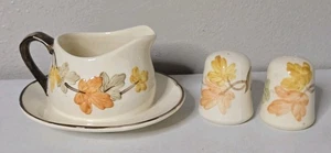 Octubre Franciscano, EE. UU., Hojas de Otoño: Gravy Bowl + Salero y Pimentero Lote - Imagen 1 de 14
