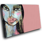 Blau rosa Gesicht cool abstrakt Leinwand Wandkunst große Bilddrucke