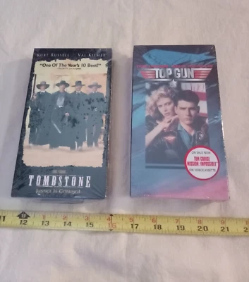 VAL KILMER TOP GUN, & TOMBSTONE VHS MOVIES ~ TOM CRUISE, ~ FACTORY SEALED. - Imagem 1 de 4